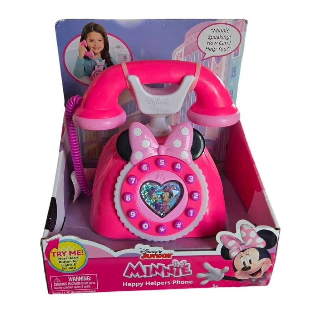 Disney Junior Minnie Happy Helpers Phone Toy Interactive Light & Sound - New